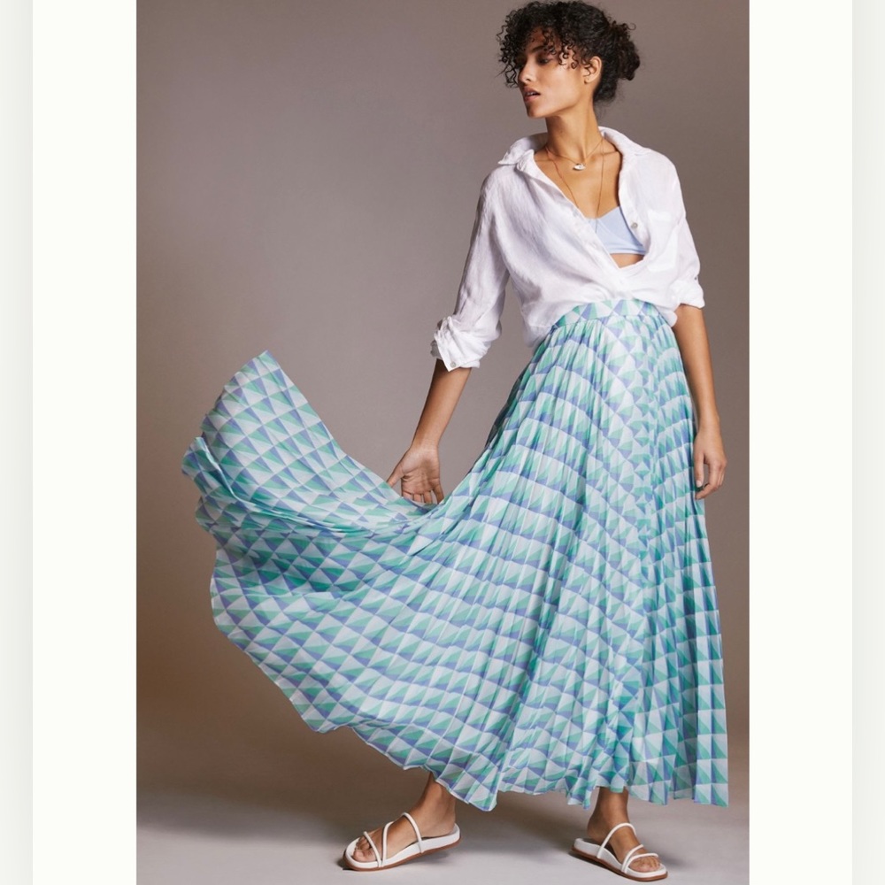 Anthropologie pleated maxi skirt
